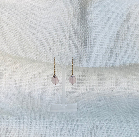 Rose Quartz Drop Earrings